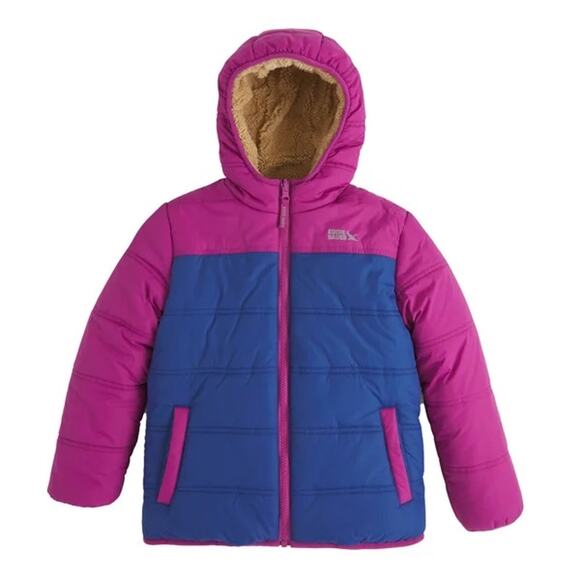 Eddie Bauer Kids Youth Reversible Jacket Size Large (14/16) New Teddy Purple Blu - Picture 10 of 12